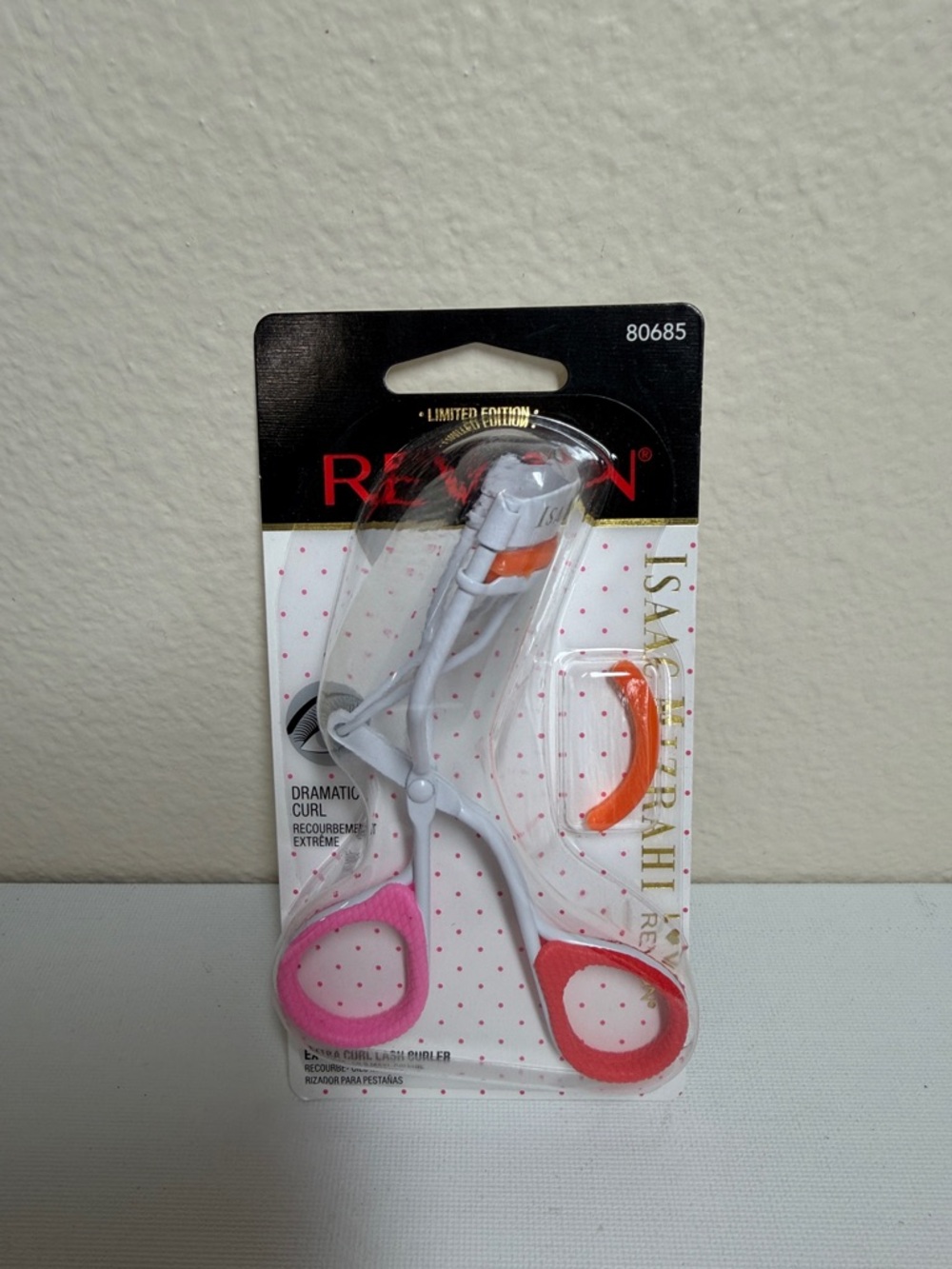 Revlon Pink and White Eyelash Curler with Orange Replacement Pad
